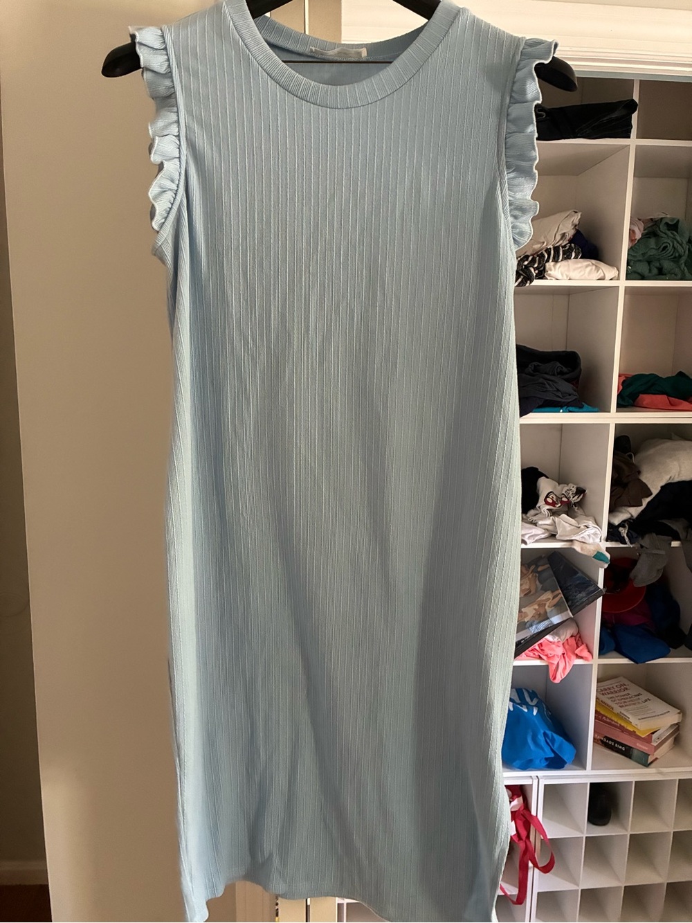 Pinkblush Ruffle Sleeve Maternity Midi Dress